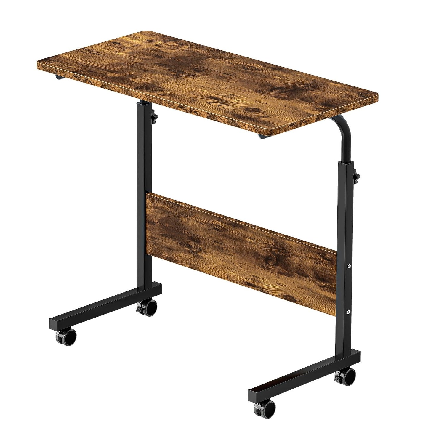 sogesfurniture Height-adjustable laptop table, laptop stand, computer desk with wheels, mobile side table, care table for bed and sofa