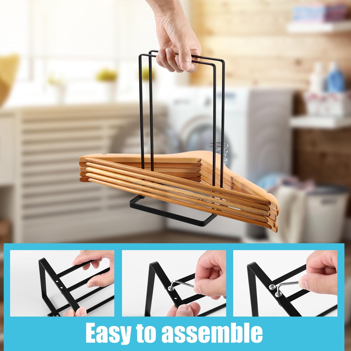 Gatphy 2Pcs Stainless Steel Hanger Organizer Detachable Hanger Stacker Clothes Hanger Holder Metal Coat Hangers Rack Stand for Closet Laundry Room