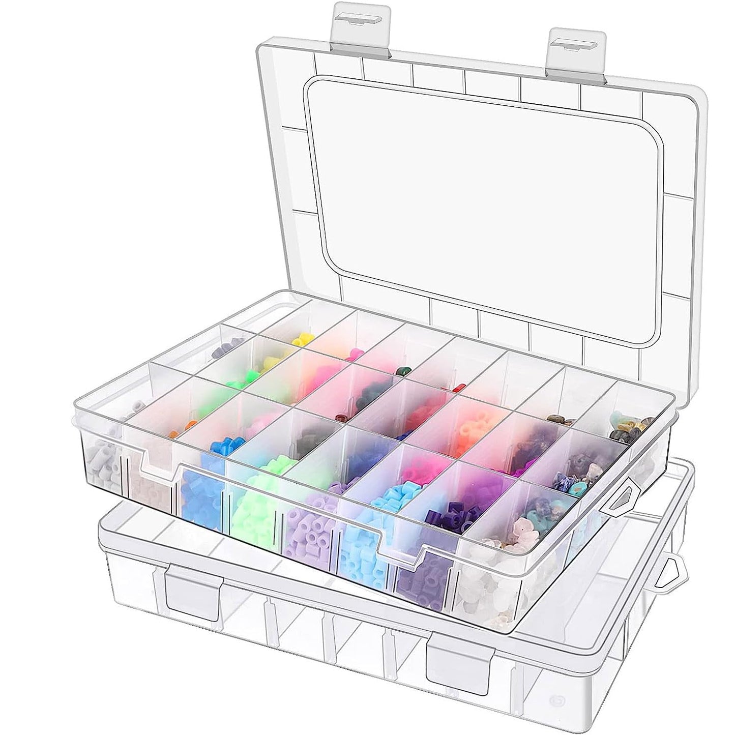 Taiyyi Set of 24 Adjustable Plastic Storage Boxes for Small Parts