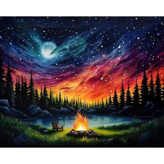 Viart Starry Sky Paint by Numbers for Adults-Forest Painting by Numbers for Adults,Landscape Paint by Number Kits for Home Wall Decor 16x20inch