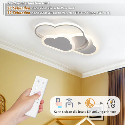BLMYL LED Ceiling Light, 32W 2700lm 42cm Creative Clouds Ceiling Lamp, Dimmable Remote Control 3000~6000K, Modern White Ceiling Lights, Used in Living