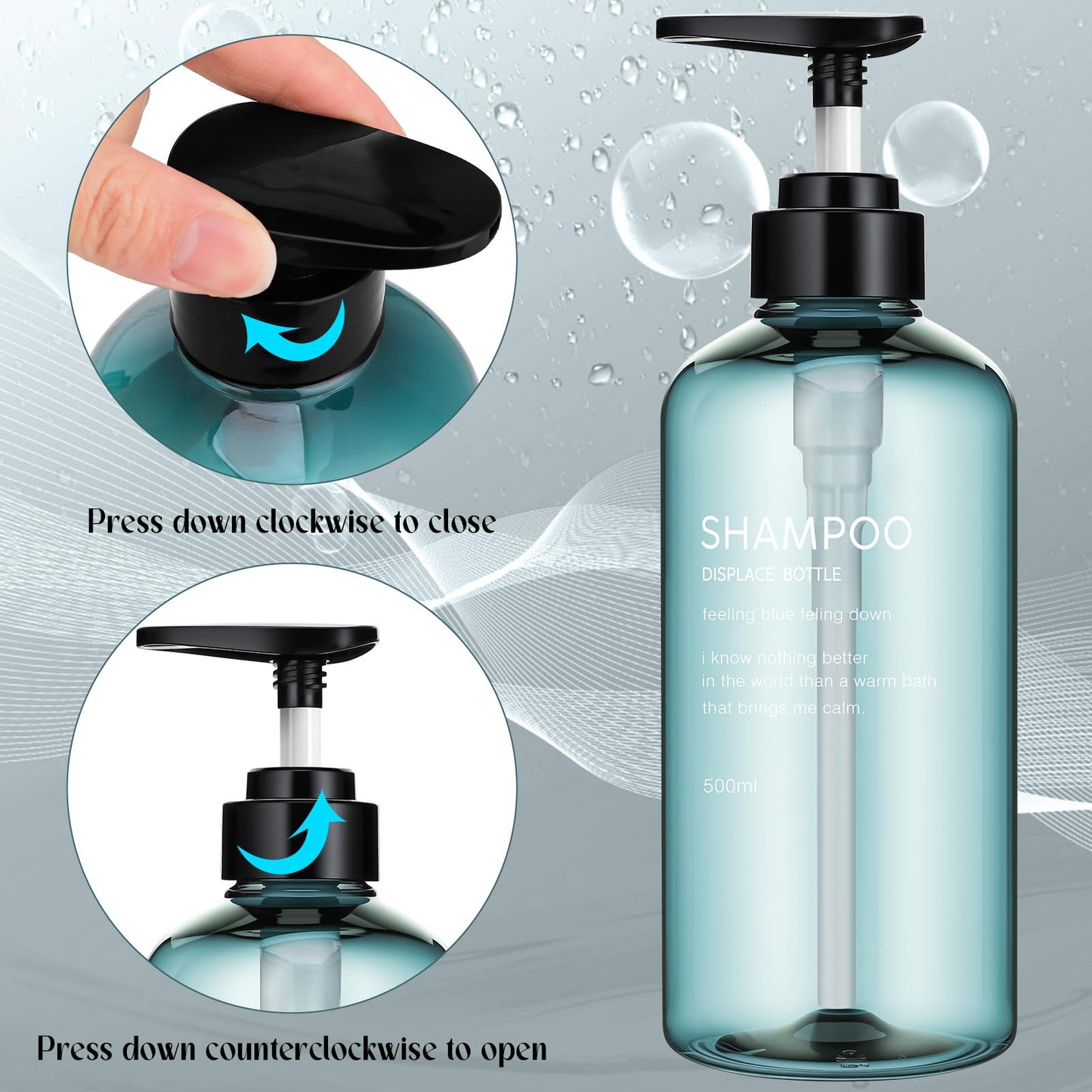 Invalidism 2Pcs Pump Bottle Dispenser 35oz Refillable Pump Bottles