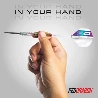 RED DRAGON Javelin Spectron 26 Gram Premium Tungsten Steeltip Darts Set with Dart Flights and Dart Shafts (Stems)
