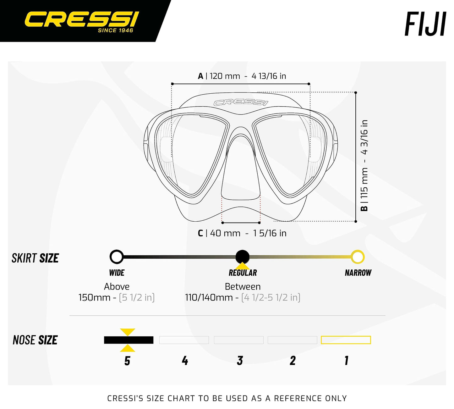 Cressi Fiji Mask - Diving & Snorkelling Mask, One Size, Unisex Adult