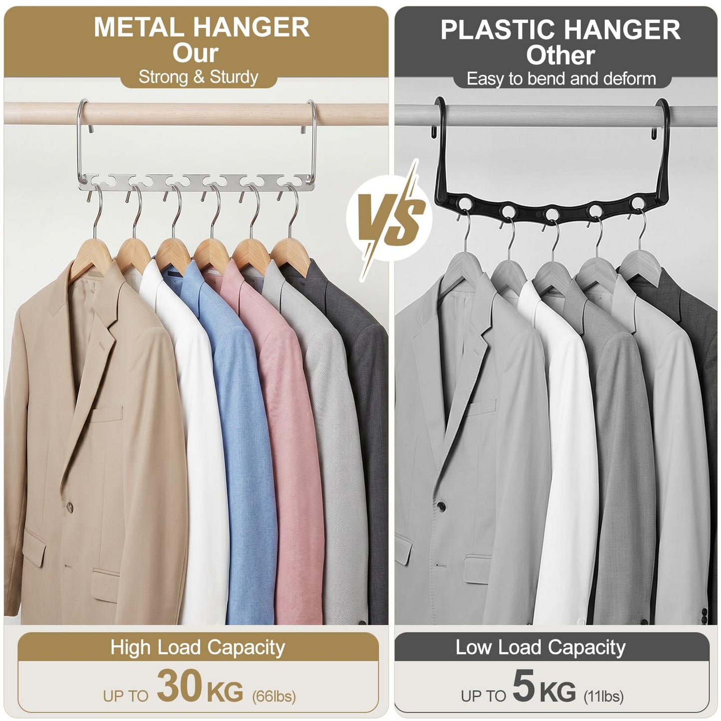 HOUSE DAY Space Saving Magic Hangers Pack of 20 Magic Hangers Metal Hanger Oragnizer Closet Space Saver Hangers