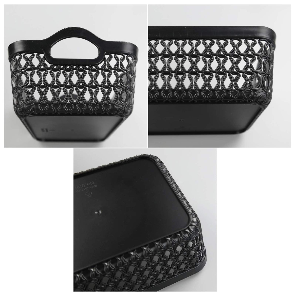 Dehouse Set of 12 Mini Plastic Storage Basket Tray, Black