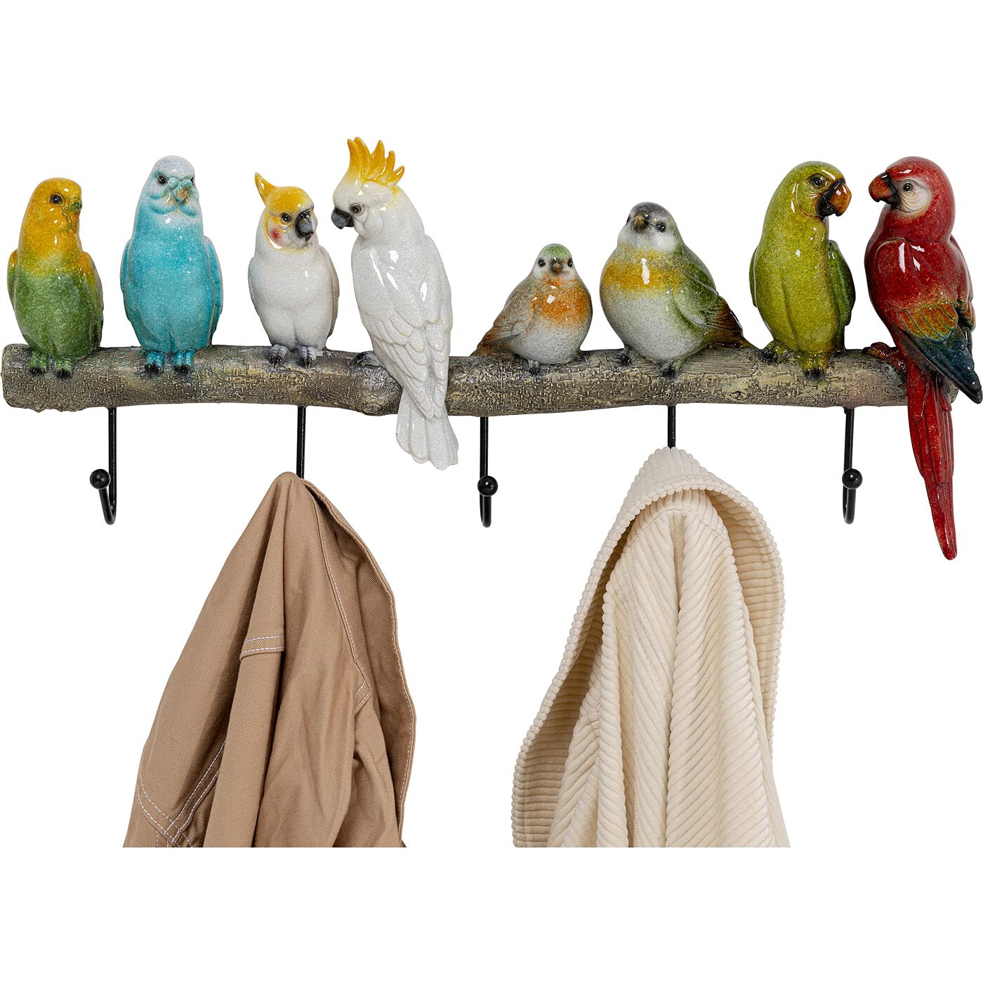 Kare Design Wall Coat Rack Exotic Birds, Multicolour, 23x55x7cm