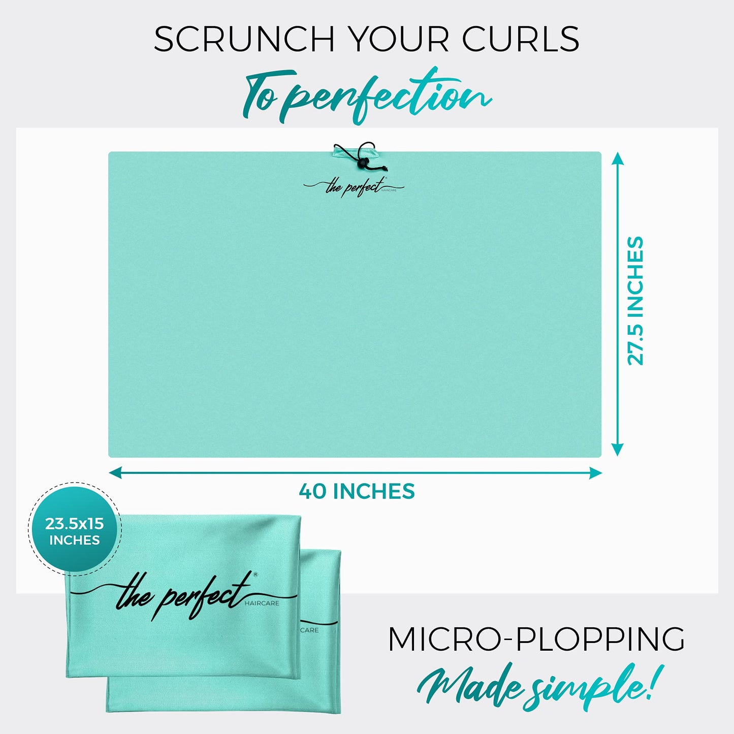THE PERFECT HAIRCARE Hair Towel and Curl Scrunching Towel Set for Curly Hair Women and Girls - Wet Plopping SOTC & Micro-Plop