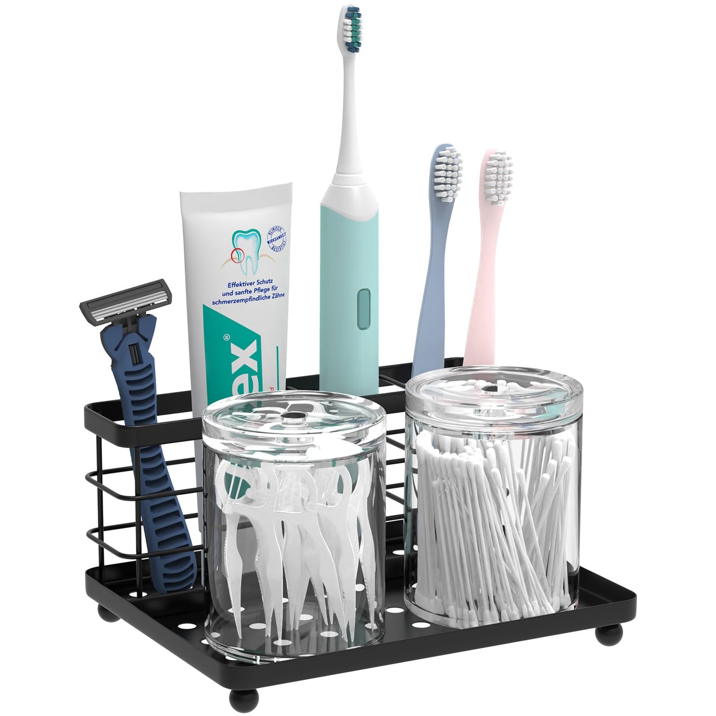 Luxspire Toothbrush Holders for Bathroom, Stainless Steel, 3 Slots, Black