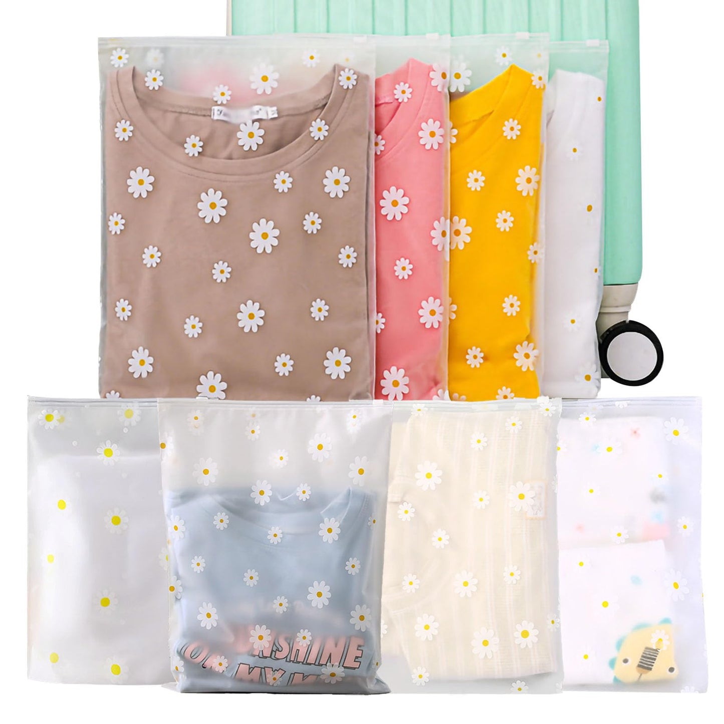KEYRI 20 Pcs Reusable Frosted Zip-Lock Seal Clothes Travel Storage Hospital Shoes Waterproof Luggage Organizer For Clothes Shoes Cosmetics Travel