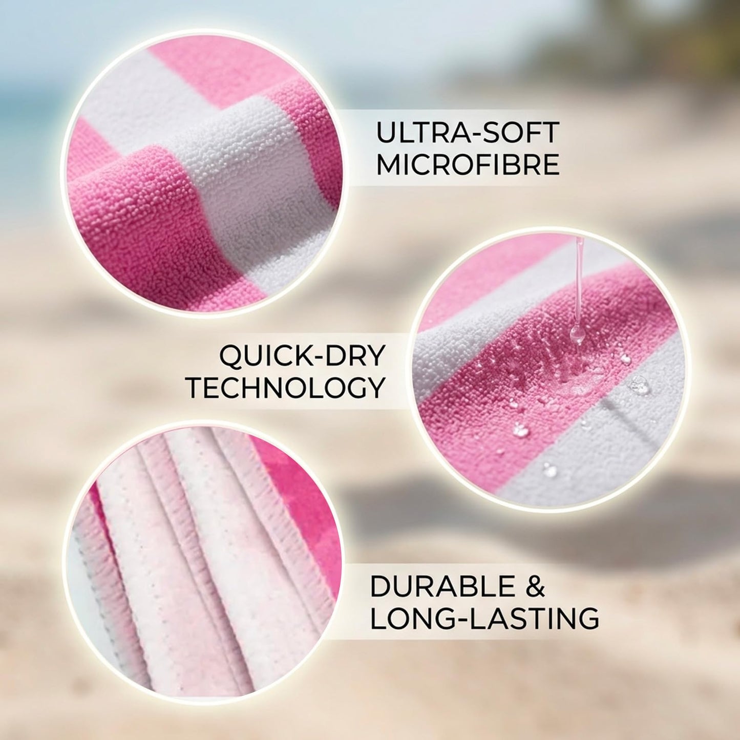 Beach Towels for Adults, 150*75cm Sand Free Quick Dry Beach Towel, Travel Towel, Microfibre Beach Towel with Quick Dry Technology