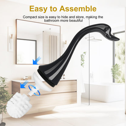 Swan Toilet Brush Replacement Head 2pcs– White Feather Head, Perfectly Fits Swan-Shaped Toilet Brushes, Soft & Durable for Effective Toilet Cleaning