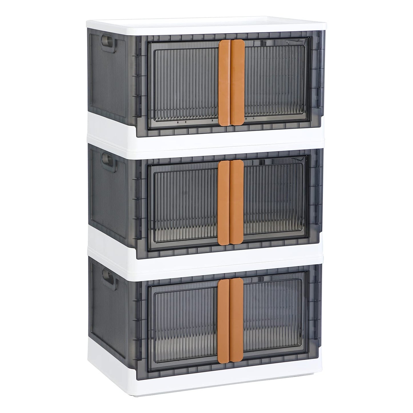 HAIXIN Plastic Storage Boxes - Collapsible Storage Bins, Wardrobe Closet Organiser, 95L Stackable Toy Storage