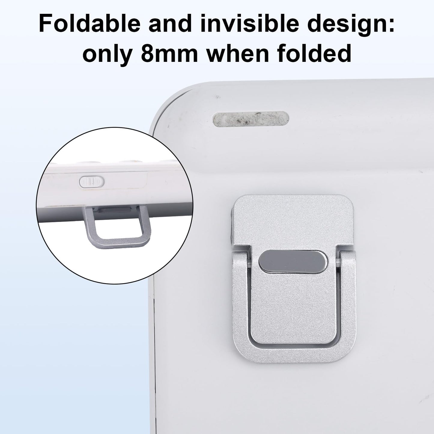 Penitue 2pcs Mini Keyboard Riser, Zinc Alloy Portable Small Laptop Tilt Stand Lifter Feet Foldable & Invisible Self-Adhesive Computer Notebook Holder