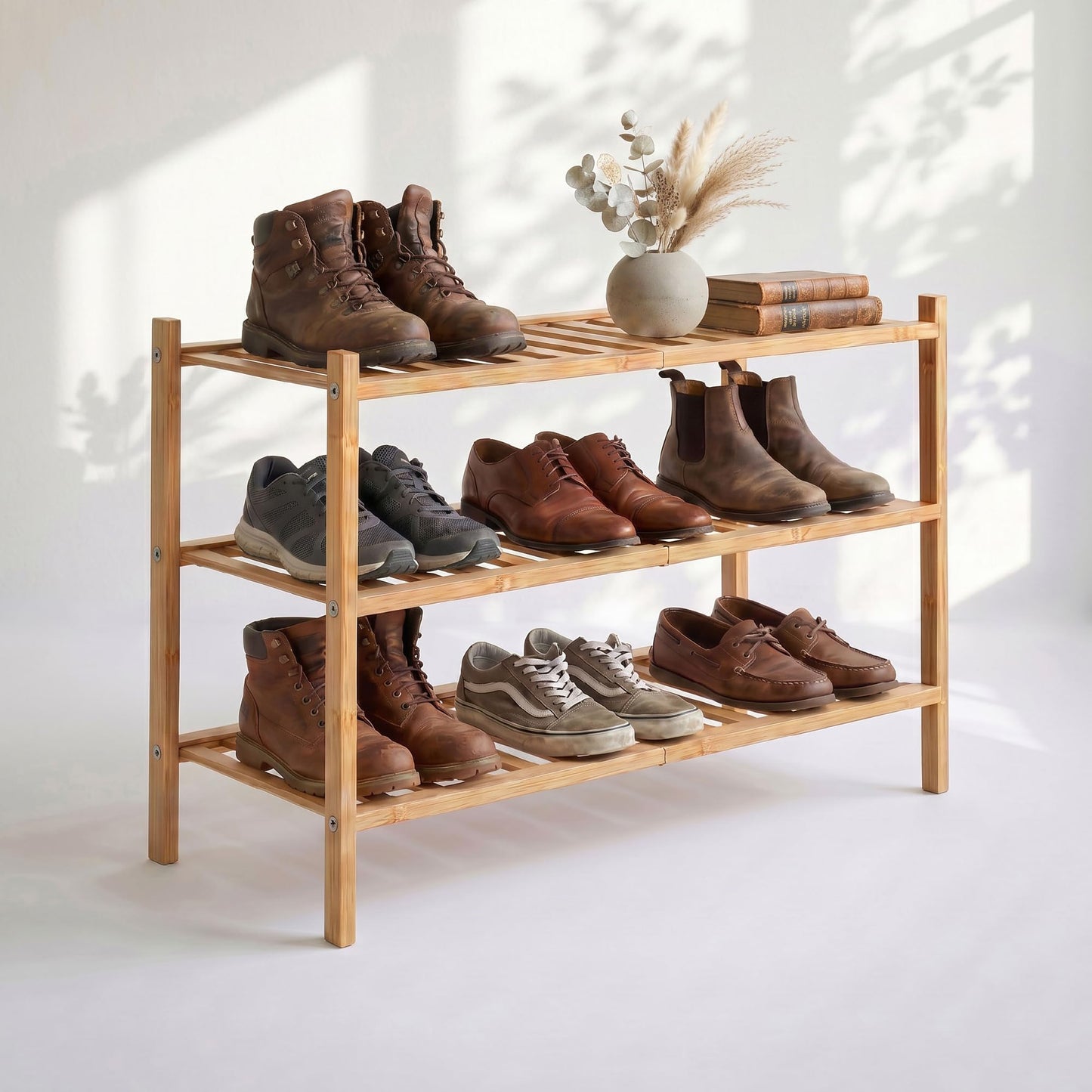 Shoe Rack Wooden - Shoe Storage Organiser - Shoes Rack Shelf Stand