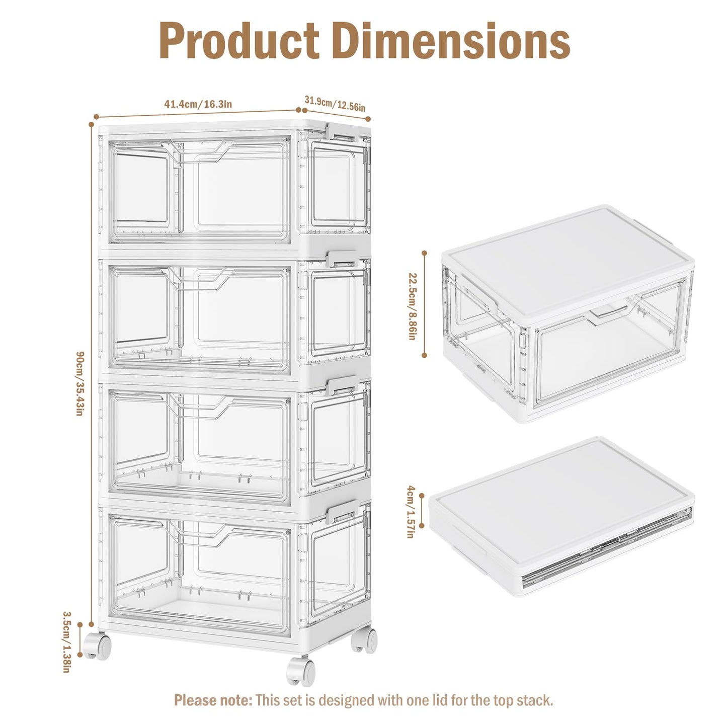 StowBin 28L Storage Boxes with Lid,Plastic