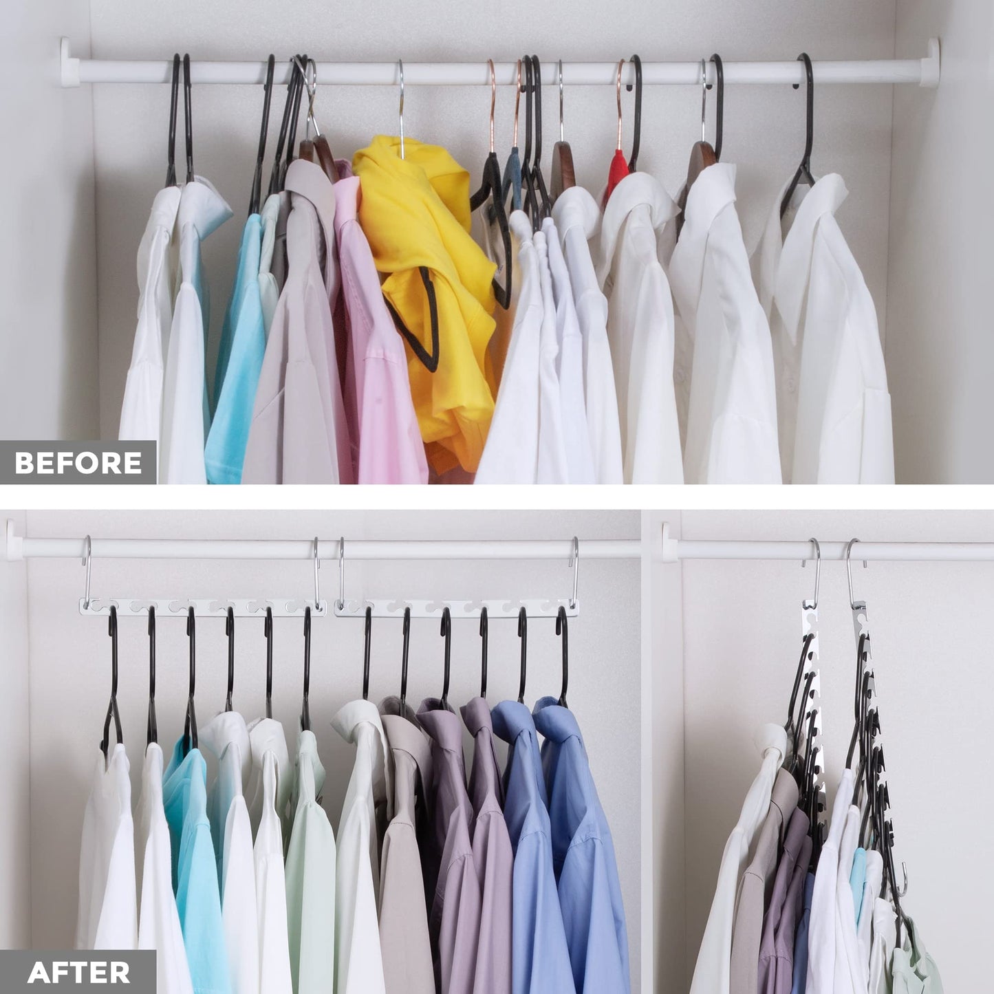 HOUSE DAY Space Saving Hangers, 12 Pack Magical Hangers, 26 cm