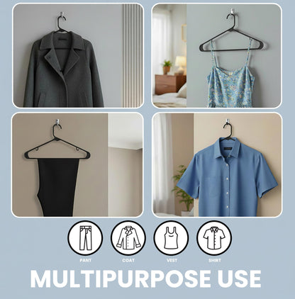 Utopia Home Plastic Hangers 20 Pack - Clothes Hanger with Hooks - Durable & Space Saving Black