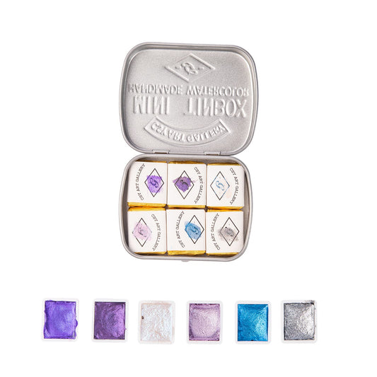Csy Art Gallery Handmade Artist Watercolour Paint Set-Pearlescent Glitter Water Colouring Paint- Metallic Watercolour- Sparkle Vibrant Colors Painting