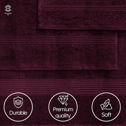HomeBurg Luxe Set – Washcloths 30 x 30cm, Hand Towels 40 x 70cm & Bath Towels 65 x 137 cm – 100% Cotton, Soft, Absorbent, Easy Care, Versatile