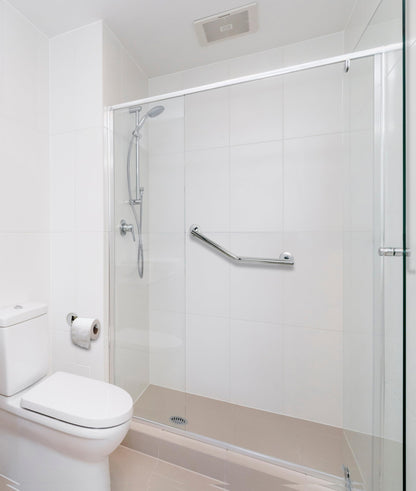 Croydex Modern Angled Safety Support Rail Stainless Steel Grab Bar for Bathroom, Chrome