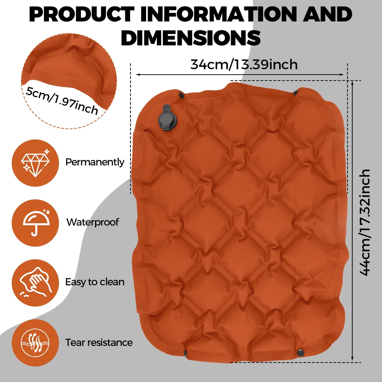 Guangcailun Inflatable Seat Cushion Sit Mat Portable Travel Seat Cushion