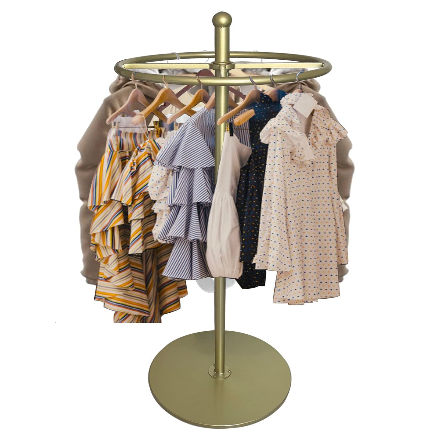 QJSZMEI Round Rotating Clothes Rack