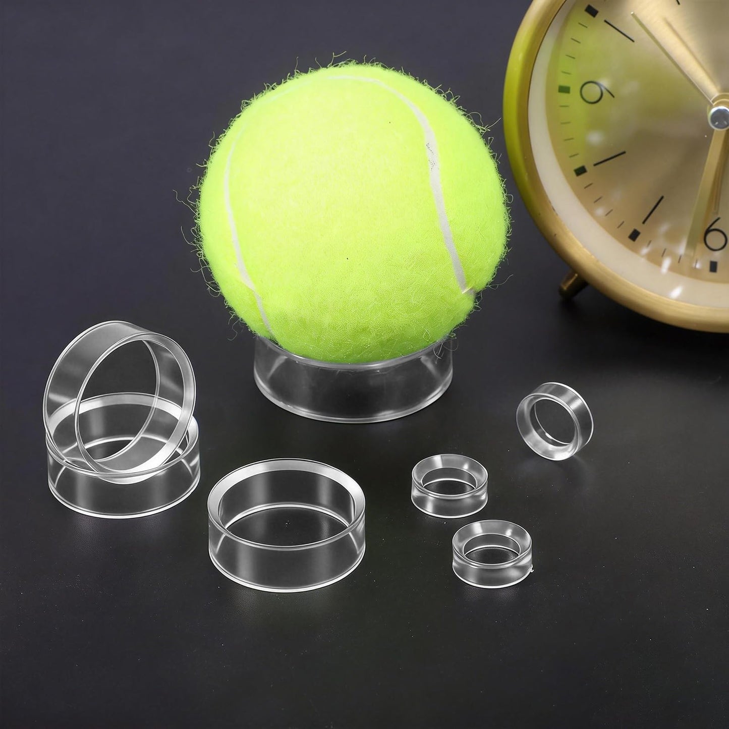 18 PCS Clear Sphere Display Stand, 3 Sizes Clear Round Plastic Crystal Ball Stand Acrylic Sphere Holder Round Baseball Ring Stands
