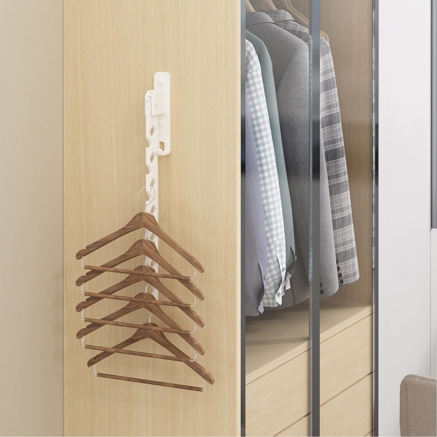 Wall Mounted Clothes Drying Rack, Wall Clothes Hanger Foldable, Laundry Hanger Hook for Bathroom, Wall Clothes Rack Indoor, Perfect for Small Spaces