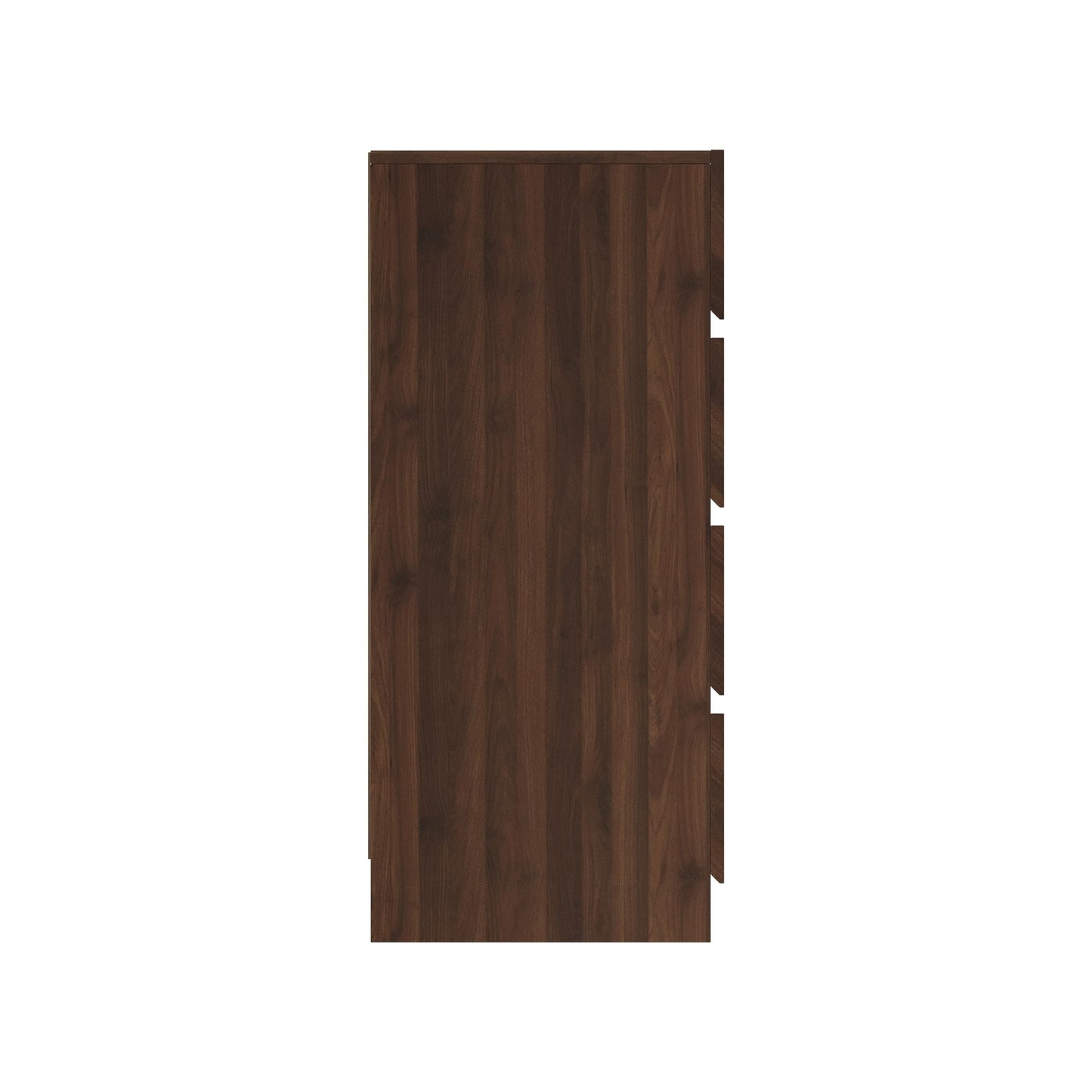 GFW Catania 4 Drawer Chest of Drawers, Royal Walnut Bedroom Storage Unit with Herringbone Drawer Fronts, Modern Handle-Free Furniture