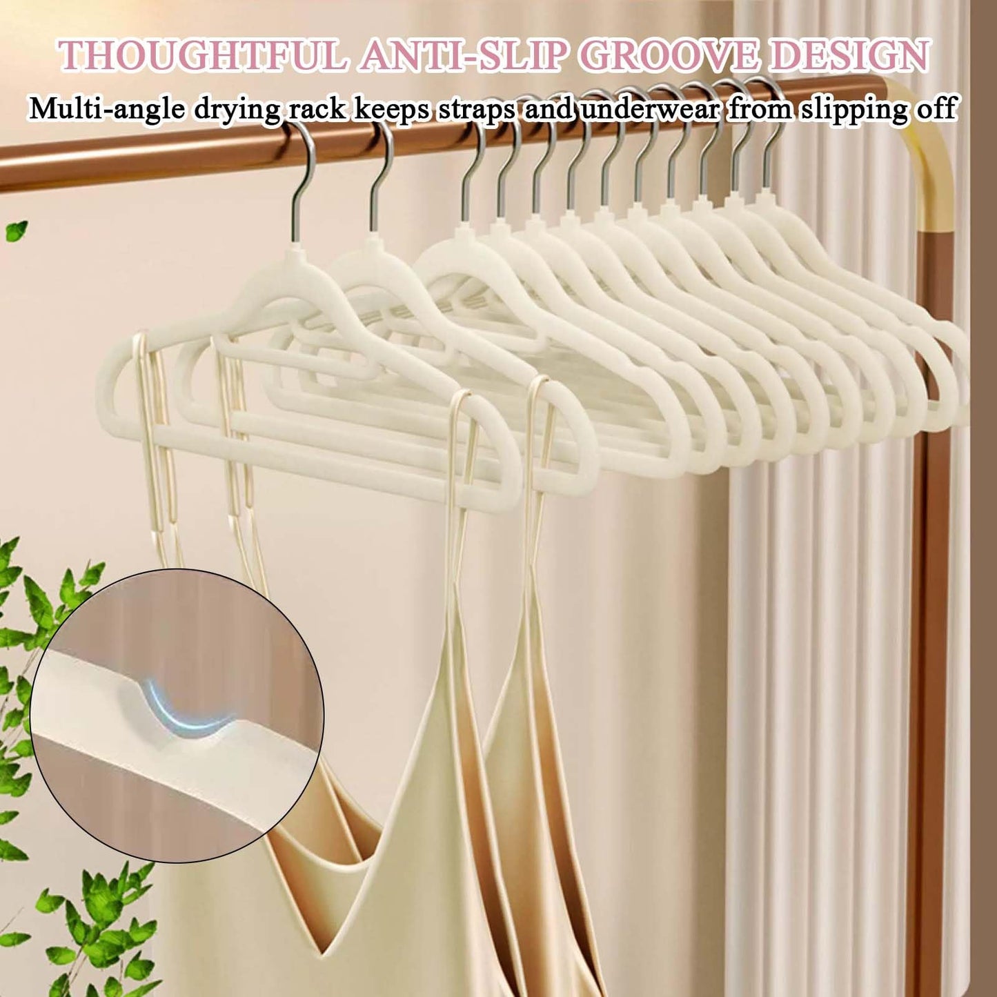 Velvet Coat Hangers 10 Pack, Non-Slip Clothes Hangers with 360° Swivel Hook & Tie Bar, Durable Space-Saving Hangers for Shirts, Jackets, Trousers
