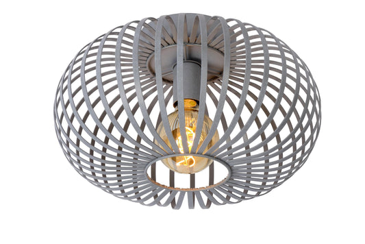 LUCIDE Manuela - Flush Ceiling Light -  39,5 cm - 1xE27 - Grey