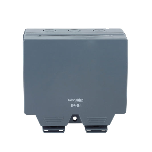 Schneider Electric Lisse Weatherproof IP66 2 gang switched 13A socket - LWP3020