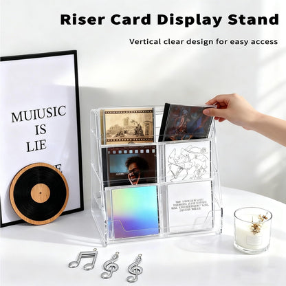 JWShang Card Display Stand, 5-Tier Clear PET Rack for Graded Cards, 2 Pack