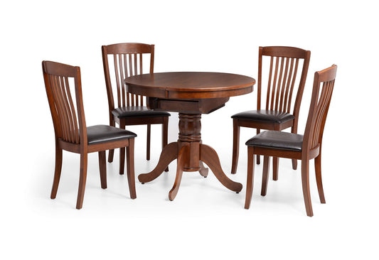 Julian Bowen Canterbury Extending Table, Mahogany - H77xW120xD90cm