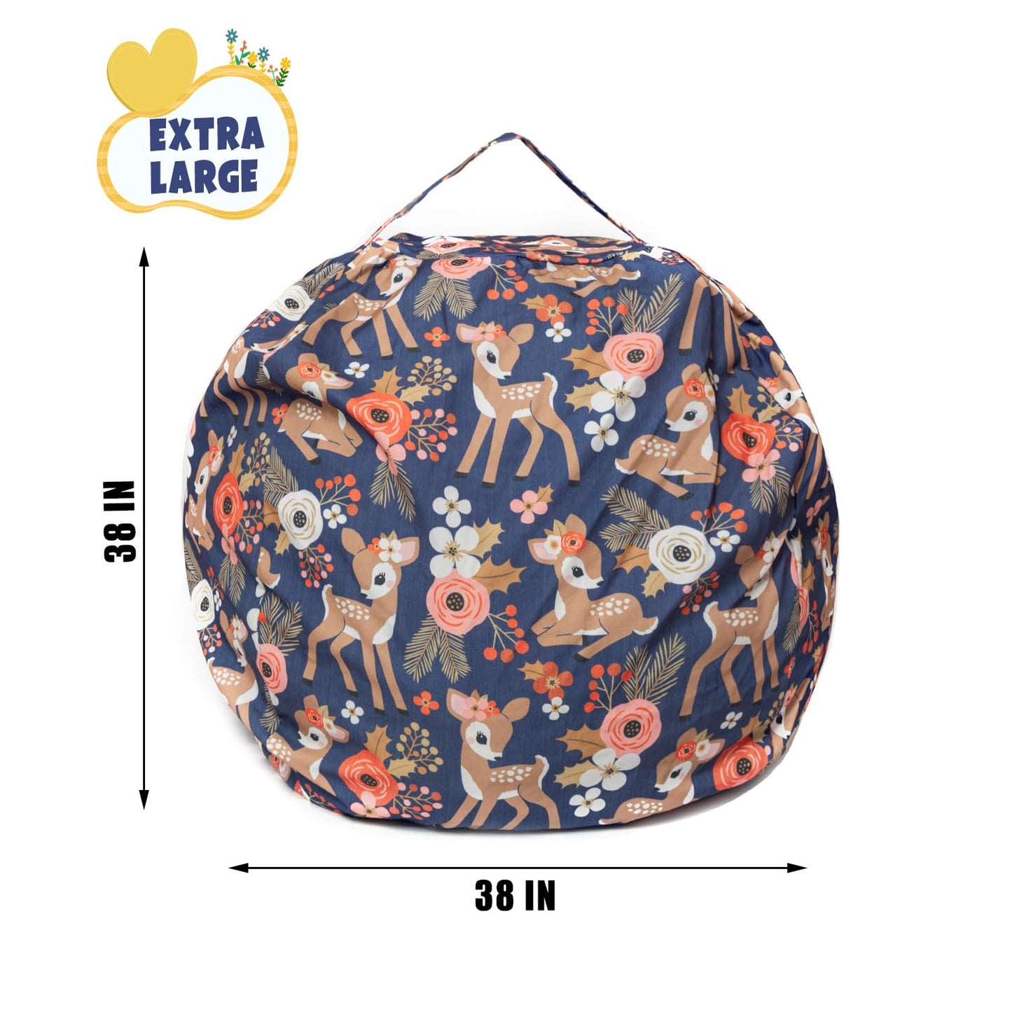 Round Bean Bag Cover Only without Filling, Large Stuffed Animal Bean Bag Storage, Bean Bag Chair Cover