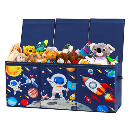 Decalsweet Astronaut Extra Large Kids Toy Storage Box with Lid,Foldable Oxford Toy Storage Organizer Box for Boys-963240cm-Lightweight Toy Chest