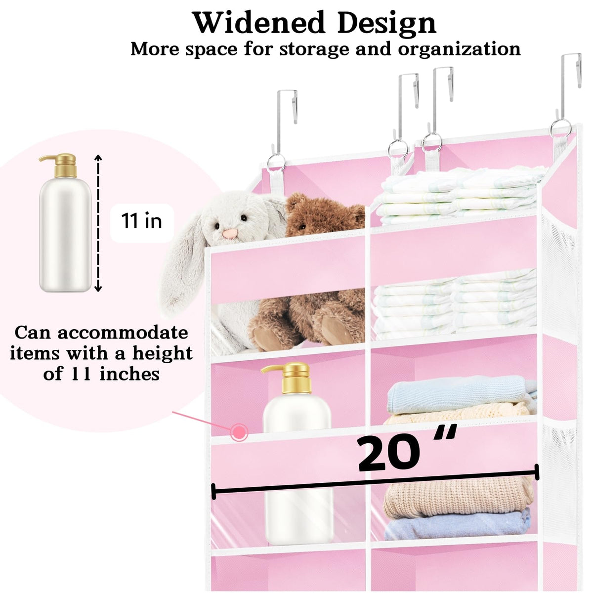 Ofiray-home Over the Door Organiser with 5 Tiers and 10 Compartments, Extra Large Hanging Door Storage with 4 Hooks, 36kg Weight Capacity