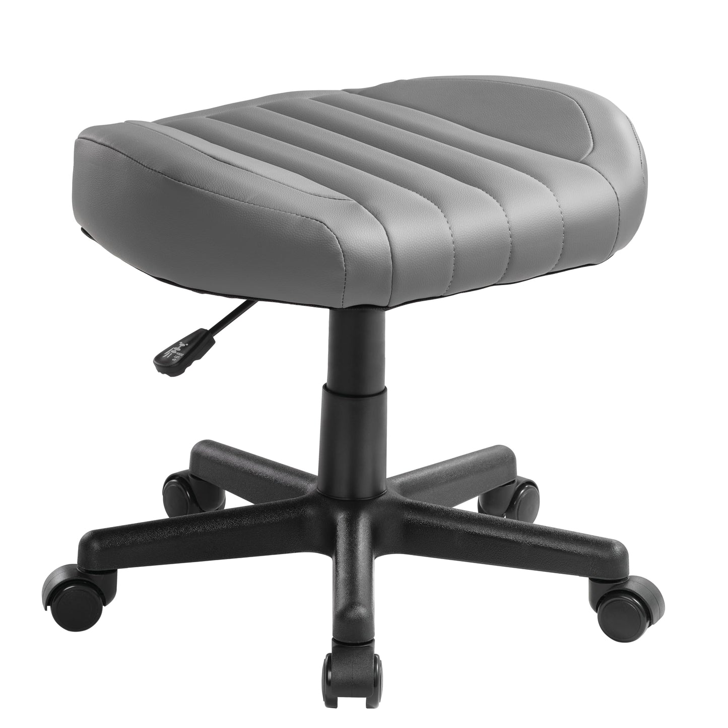 EUREKA ERGONOMIC Height Adjustable Under Desk Footrest,Ultra Soft Padded Roller Seat PU Leather Low Round Rolling Stool Floor Stool with Wheels,Ideal