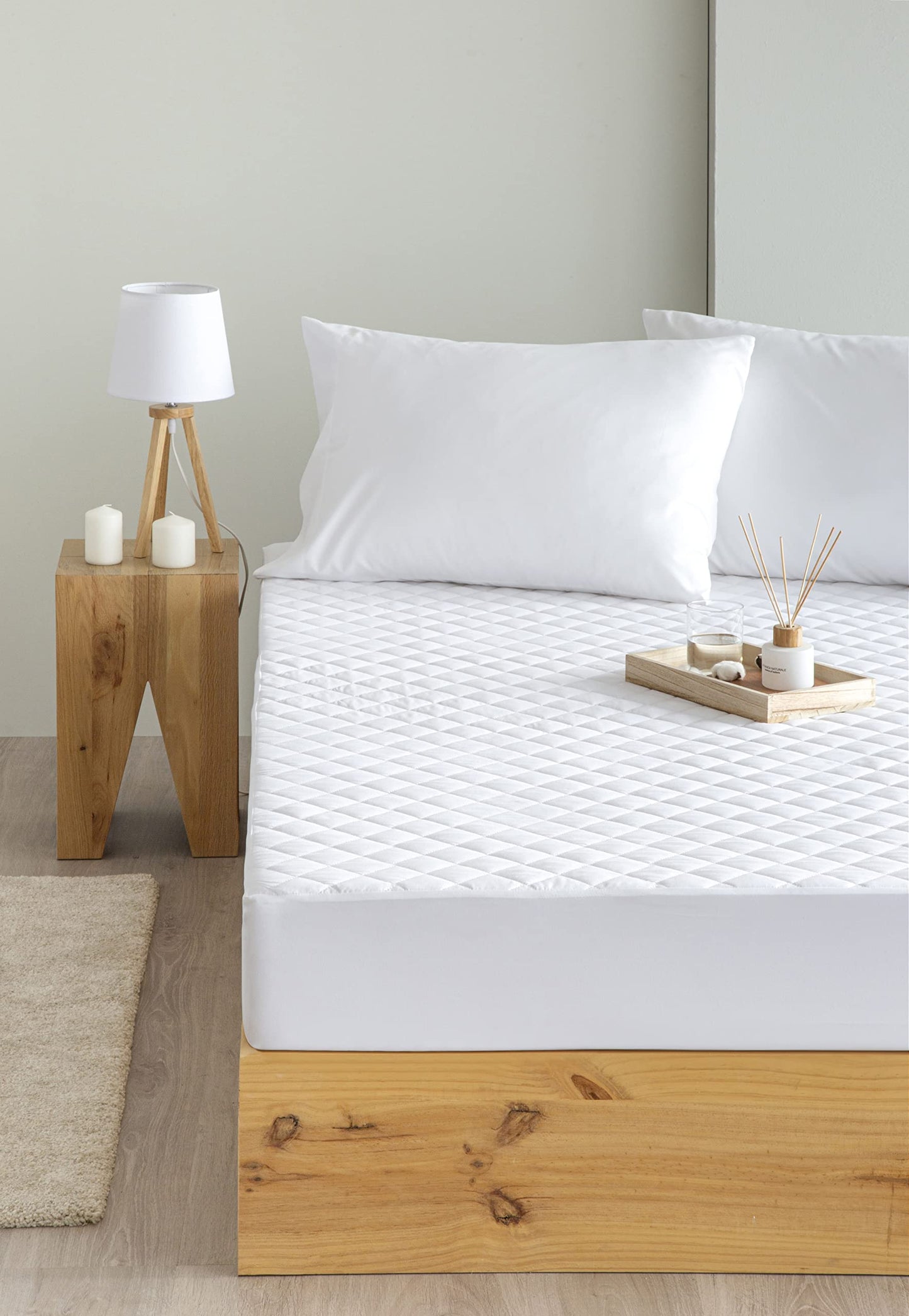 Todocama Mattress Protector, Anti Dust Mite Padding, Breathable, Waterproof and Hygienic (Bed 140 x 190/200 cm)