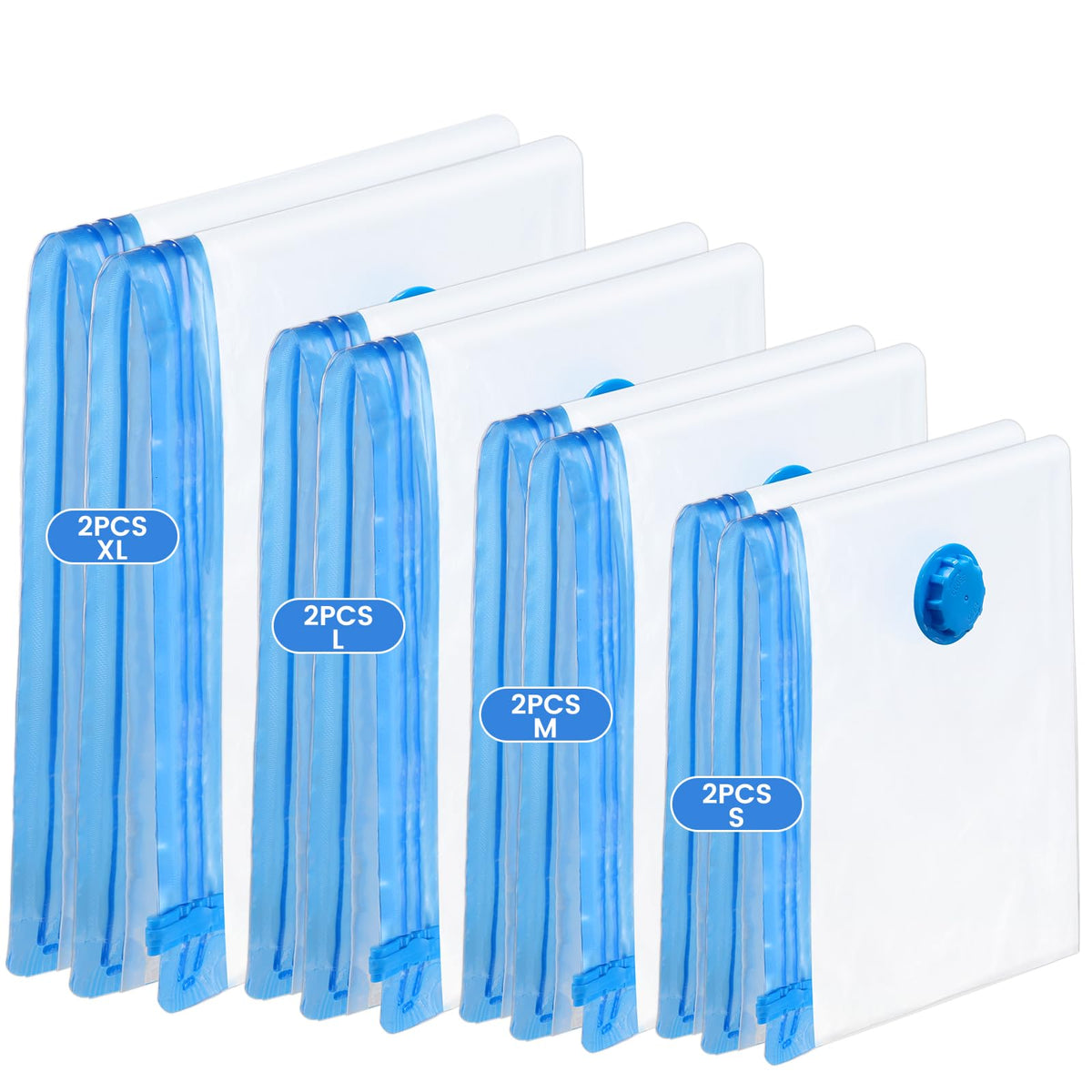 Vihoom Vacuum Storage Bags 8 Pack 2 Jumbo, 2 Large, 2 Medium, 2 Small