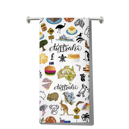 MYSOMY Australia Kitchen Towel Australian Kitchen Decor Australia Themed Gifts Australian Dish Towel Australia Housewarming Gift Australia UK