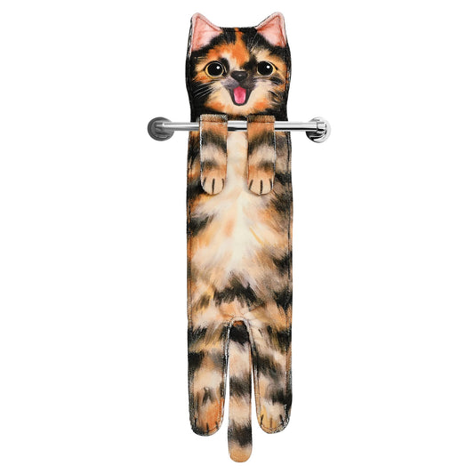 AGRIMONY Cat Funny Hand Towels for Bathroom Kitchen - Cute Decorative Cat Decor Hanging Washcloths Face Towels Super Absorbent Soft - Valentine