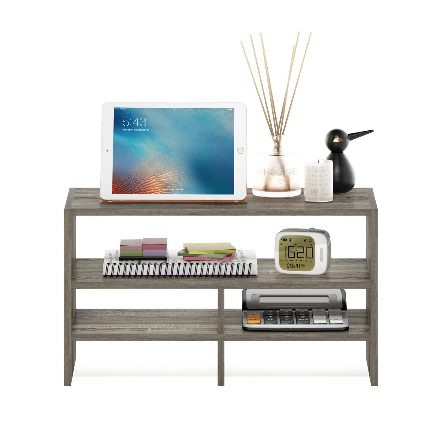 Furinno HERMITE Desk Organizers and Accessories, Office Organization, Desk Top Book Shelf, for Office Supplies, Office Desk Accessories, French Oak