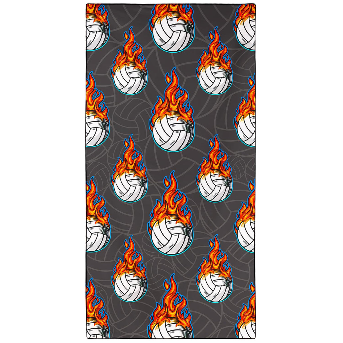Violetpos Flaming Volleyball Beach Towel, Extra Large 180x90 cm 250GSM Microfibre, Sand Free Quick Dry