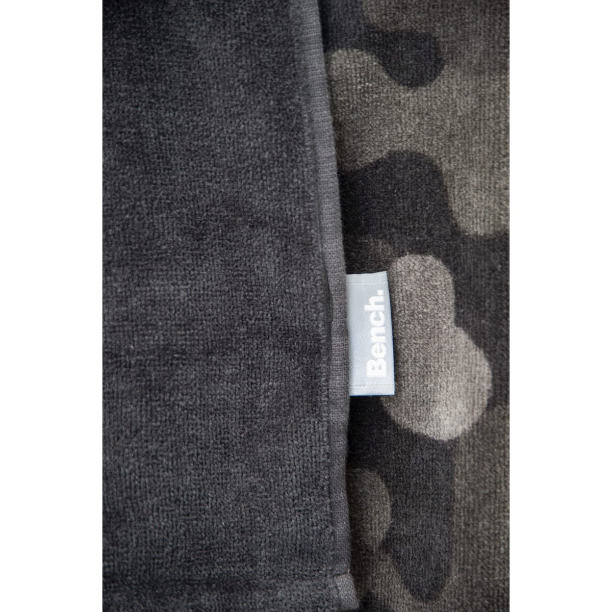 Herding Bench Nature Inspired Beach and Sauna Towel, 80 x 180 cm, 100% Cotton, Velour, with Hanger, Colour: Grey camouflage pattern, item no.