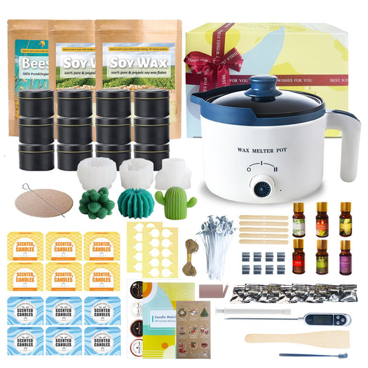 LINGQIAN Candle Making Kit for Adults - 2lb Soy Wax, DIY Maker Kit With Molds for Beeswax 1lb, Make Your Own Scented Candles at Home