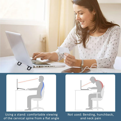 ZEACCT 4-Pack Portable Keyboard Riser, Self-Adhesive Mini Laptop Stand, Foldable & Invisible Adjustable Support for Desk or Laptop Black