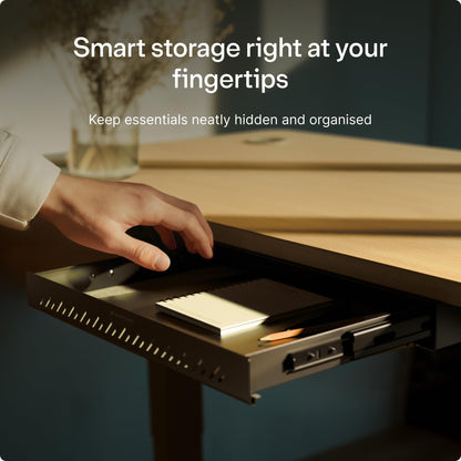 Desktronic Hidden Organizer, Under-Desk Storage Drawer - Easy Installation, Space-Saving, Large Capacity, Metal, for Office and Vanity