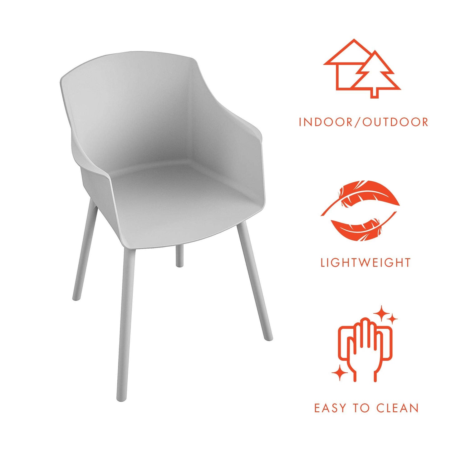 Dorel Home Camelo Collection Light Gray Dining Chairs, 2-Pack